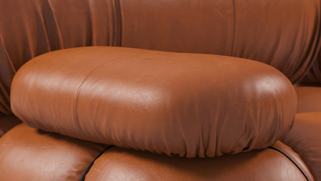Belia - Belia Three Seater Sofa, Tan Premium Leather