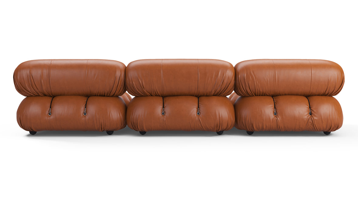 Belia Sofa - Belia Three Seater Sofa, Tan Premium Leather