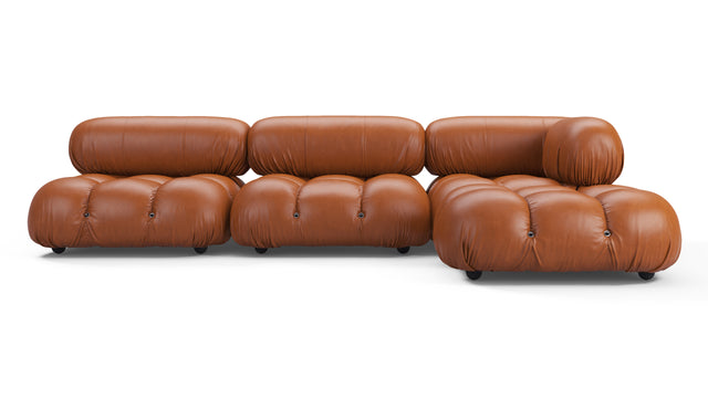 Belia Sectional - Belia Sectional, Right Chaise, Tan Premium Leather