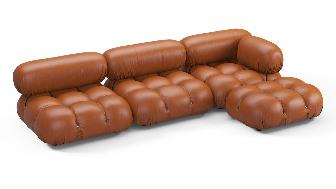 Belia Sectional - Belia Sectional, Right Chaise, Tan Premium Leather