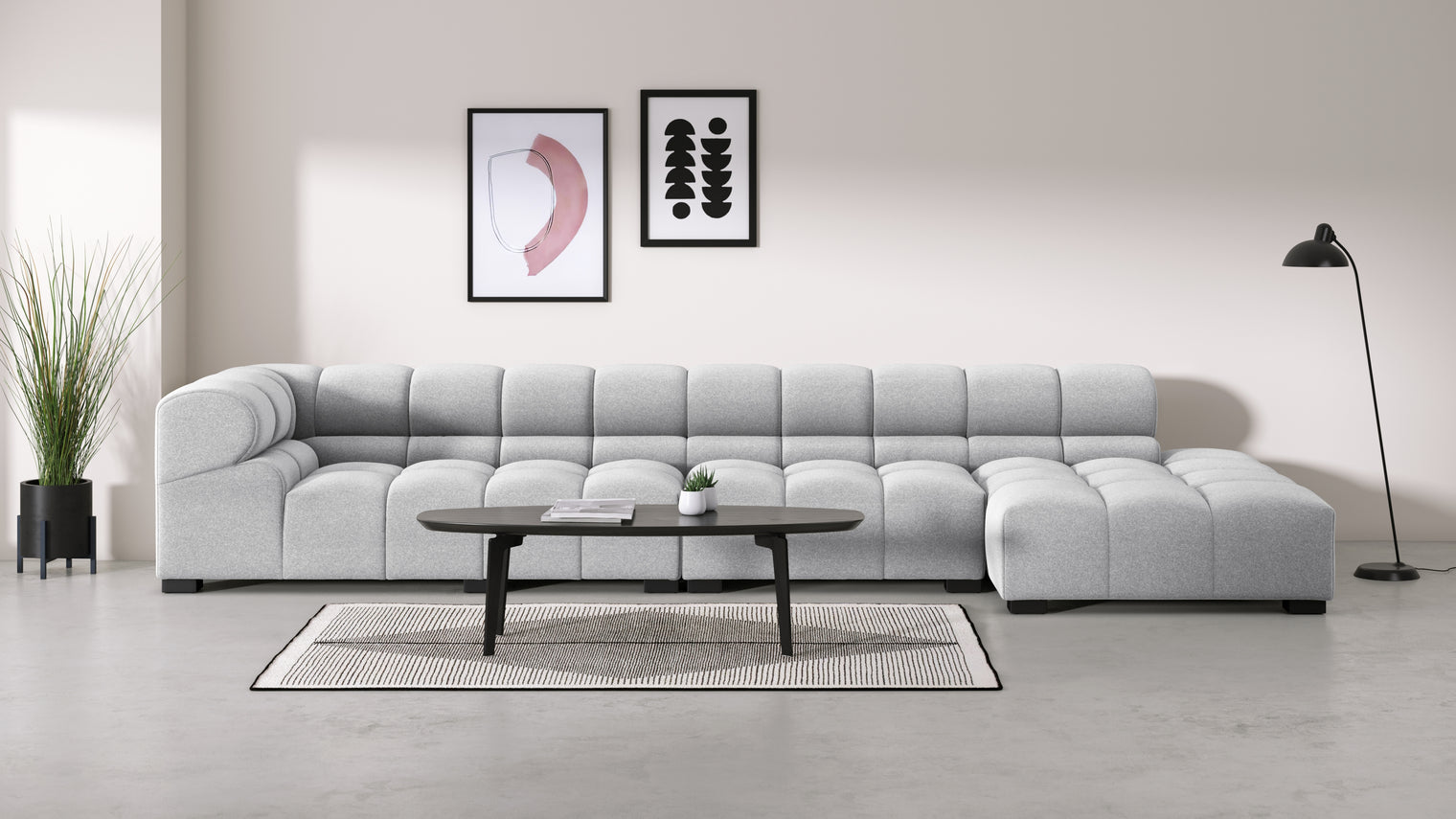 Modular Masterpiece | A modern take on 70s design, this cloud-like sectional is all about leisurely lounging. Its relaxed, playful aesthetic is adored around the world.
