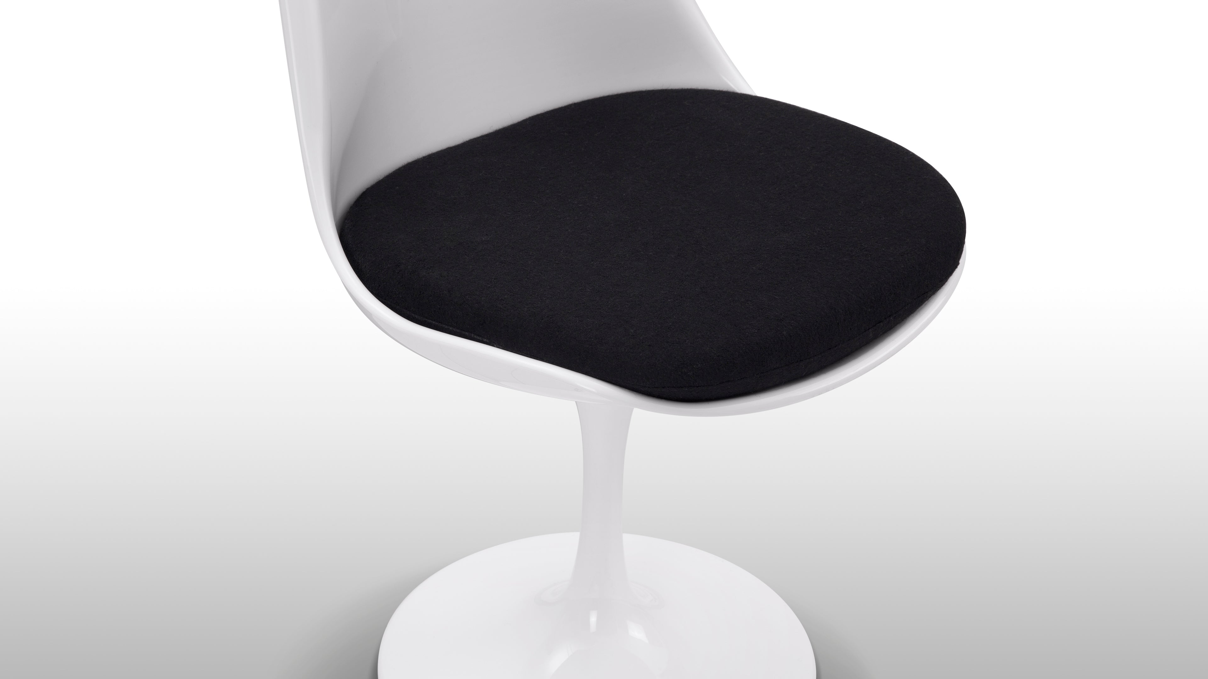 Tulip Style Side Chair, Midnight Black Wool | Interior Icons