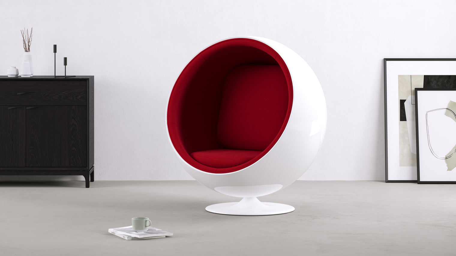 Welcome to the Future|When it debuted in the 1960s, the Ball Chair was ahead of its time. Flaunting a modern-meets-futuristic appearance, this entrancing seat was a bold new take on the blending of comfort and style. To this day this design masterpiece captivates and will continue doing so for years to come.
