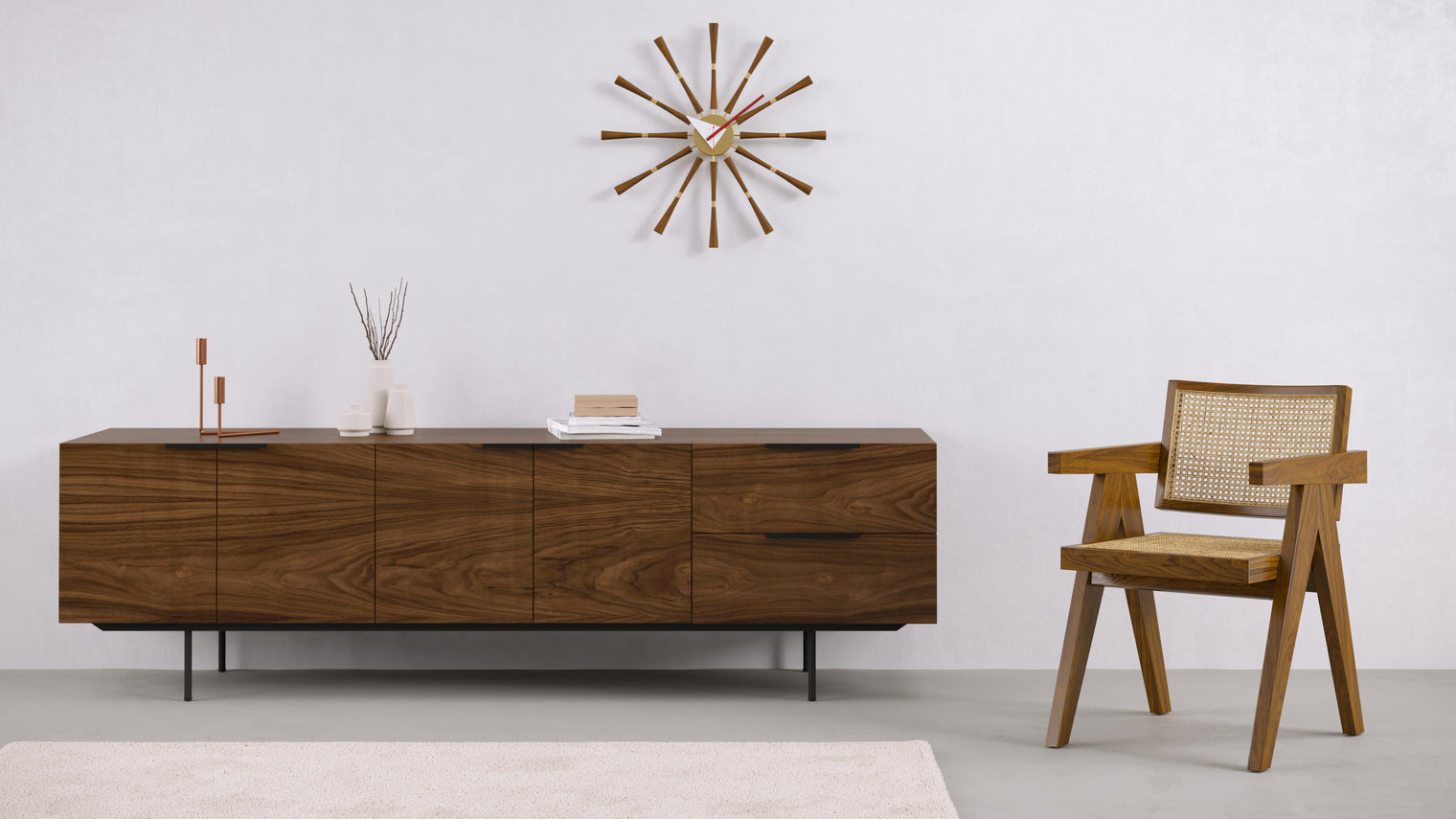 Ahead of its Time | Flaunting a striking appearance that balances minimalist and mid-century modern styles, the Spindle Clock is sure to catch eyes and turn heads no matter where it’s featured. Kitchens, bedrooms, and living rooms are all great options for this wall clock.
