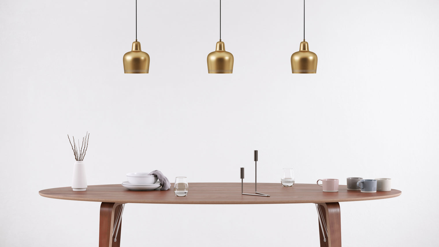 Bell-issimo | Designed for a restaurant in 1937, the Golden Bell Pendant Lamp is expertly crafted with single piece of steel featuring a polished brass coating on its exterior. It’s a stunning modern touch that draws the eye every time.
