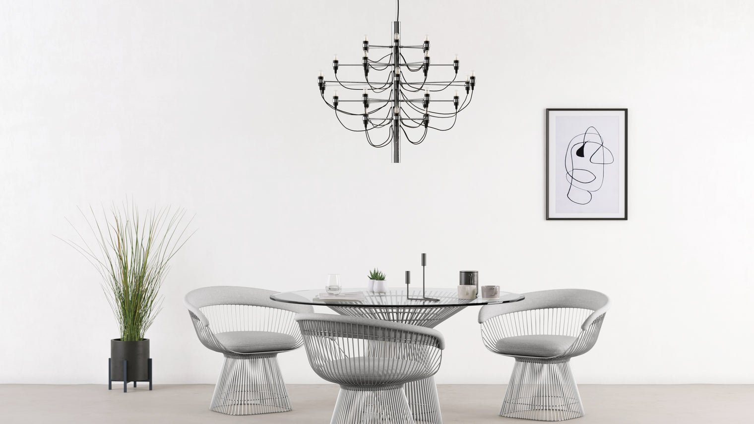 Classic Made Contemporary | Influenced by the striking look and illumination of time-honored chandeliers, this modern interpretation adds an industrial touch into the mix. Its brilliant glow is well-suited to casual or formal settings, from dining rooms to living rooms. The end result is a timeless statement piece that’s practical as well. 
