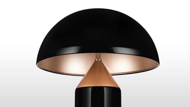 70S ICON | The epitome of 70s glamour, the beautiful domed shade of this lamp is truly iconic. The shape of the shade enhances illumination and creates a gorgeous soft effect through both direct and diffused light.
