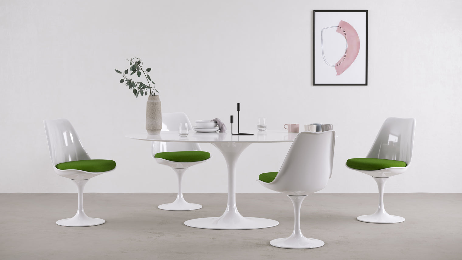 COMFORT REVOLUTIONIZED | This stunningly sophisticated chair is the perfect addition to any stylish space. It’s incredibly comfortable, thanks to its curved shape and padded cushion, making it ideal for prolonged sitting. A great alternative to the traditional office chair, the Tulip Style Chair includes a built-in swivel feature, adding to its versatility.
