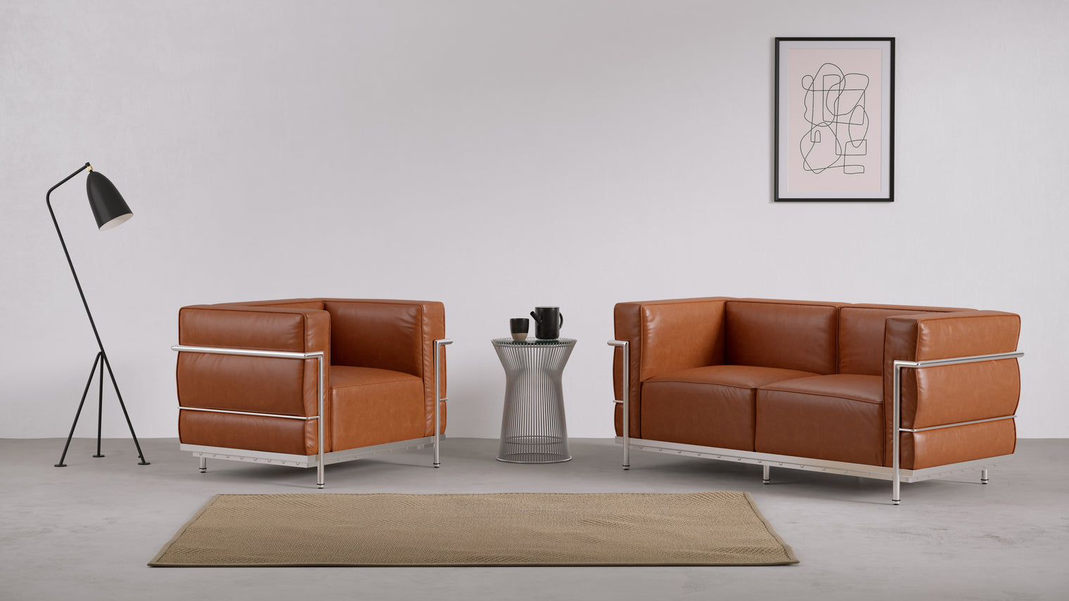 A Modern Makeover|Inspired by the classic club chair, the tempting, modern form of the Grand Modele Sofa features deep seating and a minimalist, external steel frame.
