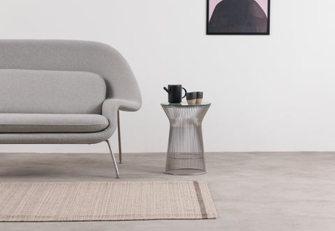 Platner Style Side - Platner Style Side Table, Glass and Polished Nickel