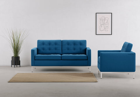 Florence Chair - Florence Lounge Chair, Indigo Blue Wool
