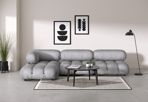 Belia - Belia Sectional, Left Chaise, Light Gray Velvet