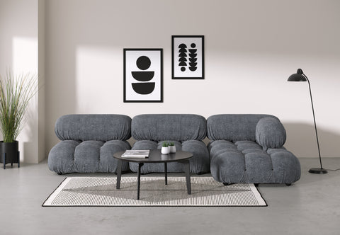 Belia - Belia Sectional, Right Chaise, Gray Boucle