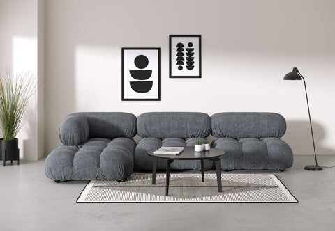 Belia - Belia Sectional, Left Chaise, Gray Boucle